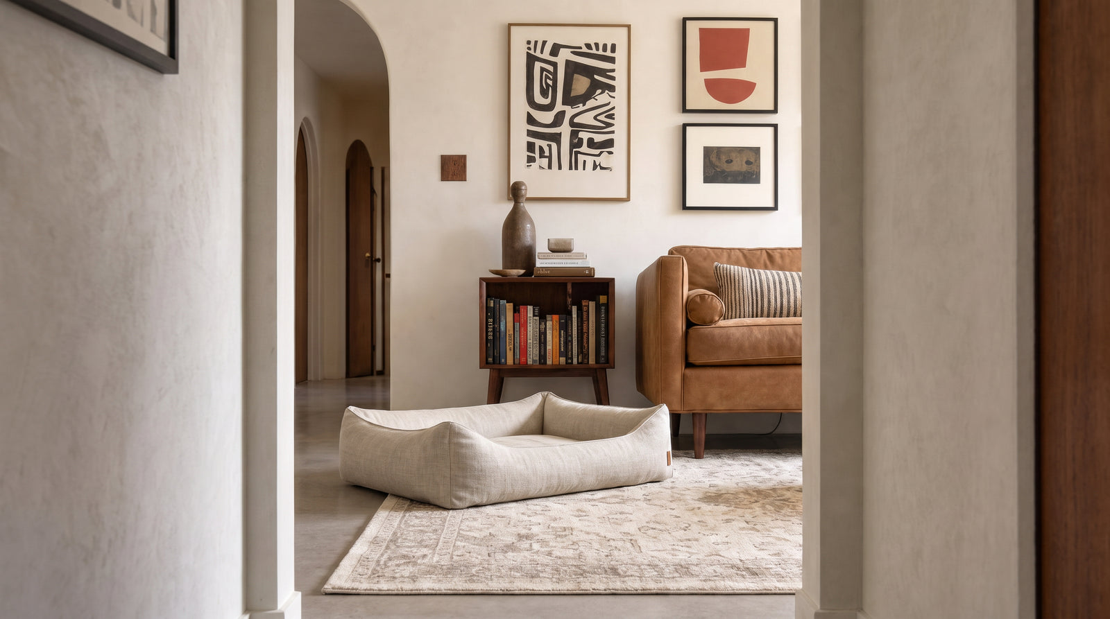 The Lounge beside a sofa in a warm living room