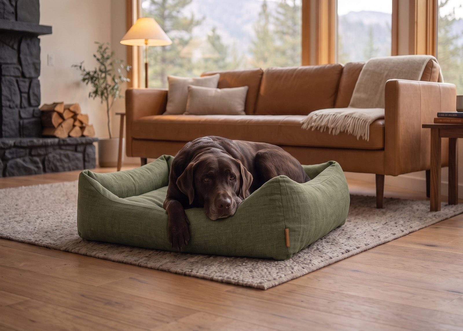 The Lounge beside a sofa in a warm living room